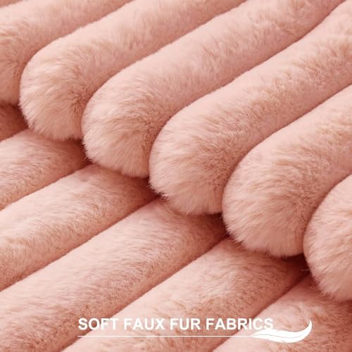 Pallene Faux Fur Decorative Throw Pillow Covers 12x20 Set of 2, Pink - Image 2