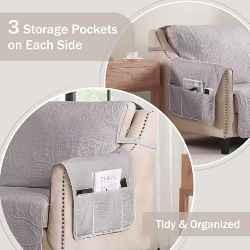 Quilted Grand Sofa Covers Washable, Couch Cover for Grand Sofa, Soft Cozy Couch Protector for 4 Cushion Couch, Oversized Grand Sofa Slipcovers Water-Repellent (Grand Sofa 88", Cloud Purple) - Image 5