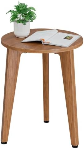 Simple Trending Side Table, Round End Table with Tapered Legs by SimpleTrending
