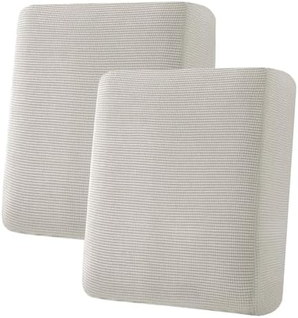 H.VERSAILTEX Super Stretch Individual Seat Cushion Covers Sofa Covers Couch Cushion Covers Slipcover Sets Thick Jacquard Textured Twill Fabric (2 Piece Medium Sofa Cushion Covers, Island Fossi) by HVERSAILTEX
