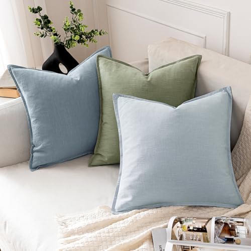 MIULEE Decorative Linen Pillow Covers 18x18 Inch Sage Green - Image 4