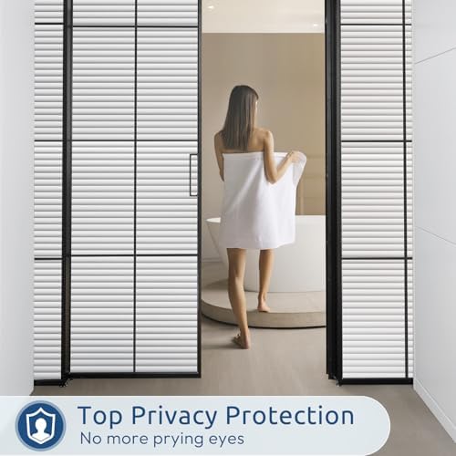 rabbitgoo Frosted Glass Window Privacy Film, Blinds Pattern, 23.6" x 78.7" - Image 3