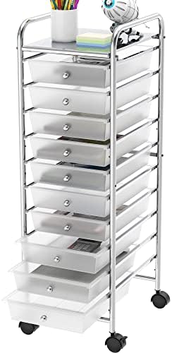 Simple Houseware 10 Drawers Rolling Utility Cart Organizer, Chrome by SimpleHouseware