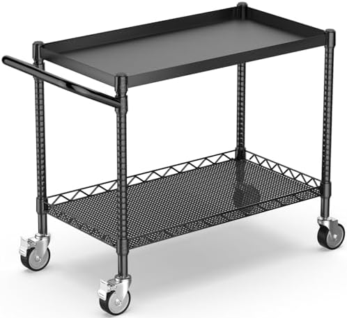 Utility Tool Cart with Wheel, 45In Large Rolling Utility Carts with Handle by Leteuke
