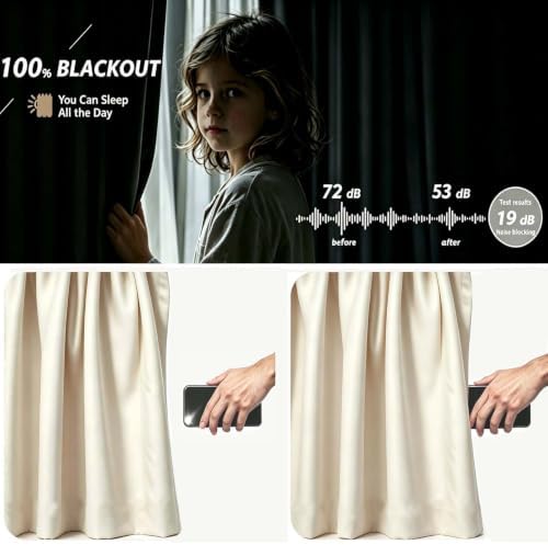 Room Divider Curtains Set, Extra Wide Blackout Curtains with Ceiling Track - Image 2