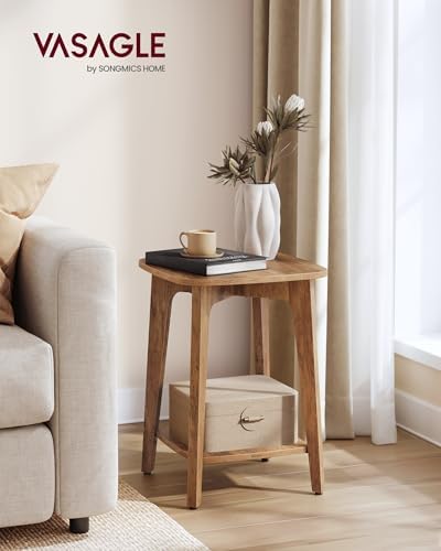 VASAGLE Side Table, 2-Tier Small Square End Table, Nightstand Set of 2 - Image 2