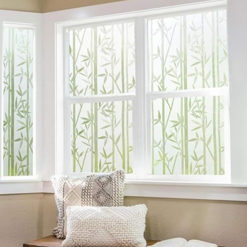 Finnez Bamboo Window Privacy Film, Frosted Decorative Pattern 23.6" x 157.4" - Image 5
