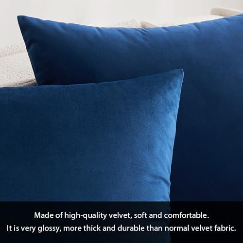 MIULEE 12x20 Inch Lumbar Velvet Throw Pillow Covers Dark Blue - Image 2