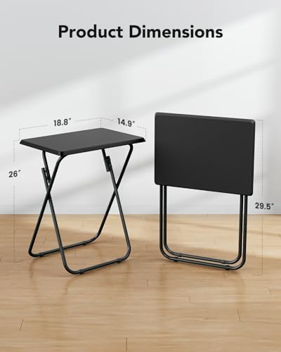 HUANUO Folding TV Tray with No Assembly Required, Black - Image 3