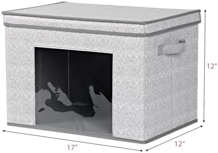 Univivi Fabric Storage Bins with Lids for Closet, 4 Pack, Grey - Image 2