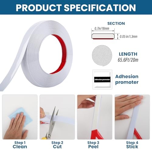 65.6 Ft Peel and Stick Molding Trim, Waterproof Decorative Strip - Image 2