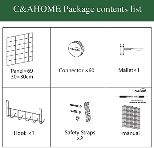 C&AHOME Wire Cube Storage, 20-Cube Organizer Metal, Wire C Grids, White - Image 5