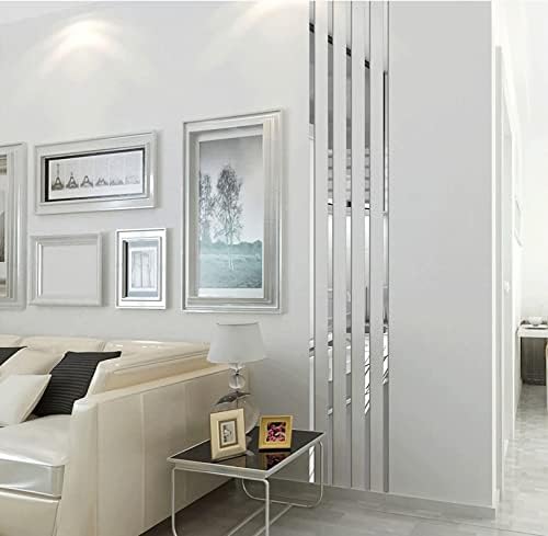 19.7 Ft. Mirror Wall Stickers, Self-Adhesive Acrylic Mirror Tiles, Removable Decals Stickers for Wall Frames/Wallpaper Border/Waist Lines by Cilemou