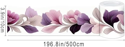 IVN Wallpaper Border Peel and Stick Wall Purple Blossom 4x196 Inch - Image 3