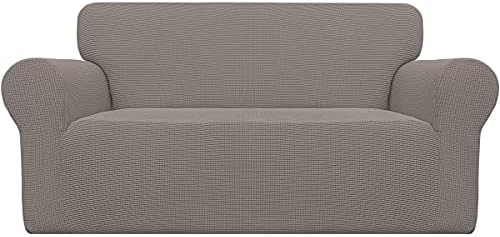 Easy-Going Stretch Oversized Loveseat Couch Covers Washable Taupe by Easy-Going