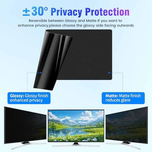 [2026 New] 32 Inch Computer Privacy Screen Filter for 16:9 Aspect Ratio Widescreen Monitor Removable Computer Monitor Privacy Shield - Eye Protection Anti Glare Blue Light Filter - Image 4