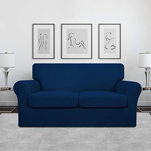 Easy-Going 3 Pieces Stretch Loveseat Couch Cover for 2 Cushion Washable - Image 2