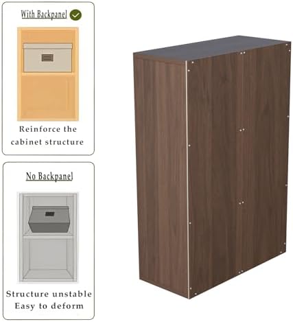 OSCHF 6-Cube Storage Shelf Bookcase, Walnut - Image 6