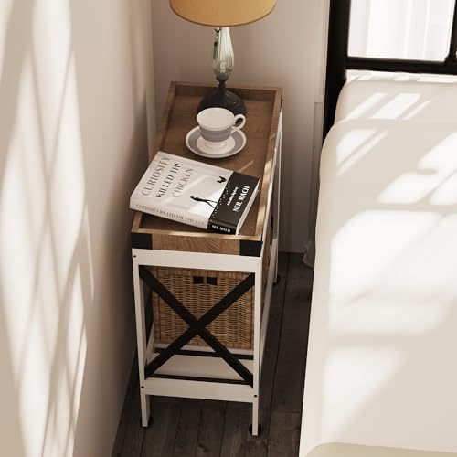 Narrow Side Table, End Table,Sofa Side Table, End Table Nightstand for Bedroom, Living Room, Small Spaces - Image 7