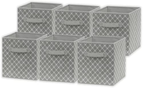 Simple Houseware 11-Inch Foldable Cube Storage Bins, Geometric Gray, 6-Pack by SimpleHouseware