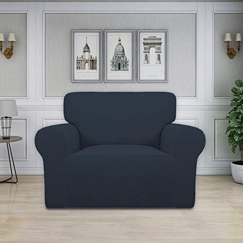 Easy-Going Stretch Oversized Chair Slipcover with Arm Washable Dark Blue - Image 2