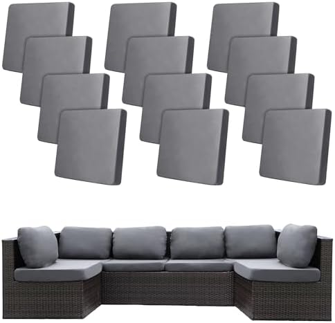 12 Pcs Outdoor Cushion Covers, Patio Sofa Cushion Covers Replacement by BIETYONE
