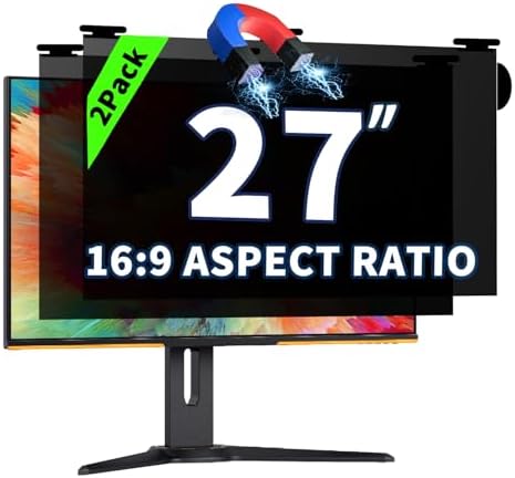 2 Pack Magnetic Hanging Computer Privacy Screen for 27 ''16:9 Aspect Ratio by Halloive