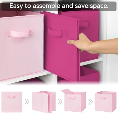 GRANNY SAYS 11x11 Cube Storage Bins, Cube Organizers, Pink Gradient, 6-Pack - Image 7