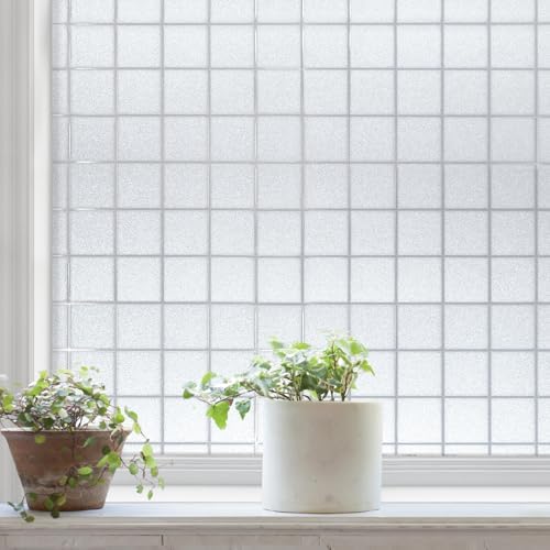 Frosted Squares Light Effects Window Privacy Film by Artscape - Decorative Frosted Glass Design, Static Cling, Allows Natural Light in, Reduces Glare, Renter Friendly - 23.62 x 72 Inch by Unknown