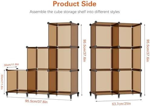6-Cube Storage Organizer, Closet Organizer Storage Shelf Bookcase Bookshelf with Metal Hammer, Storage Cubes Organizer Cabinet for Kids, Closet, Bedroom, Bathroom, (11.8x11.8x11.8 inch) - Image 3