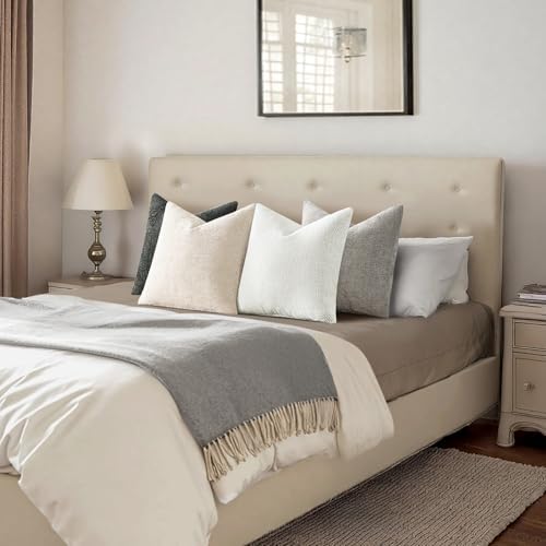 MIULEE Soft Decorative Chenille Pillow Covers Gray 18x18 Pack of 4 - Image 7