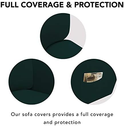 PureFit Stretch Couch Covers for Sofa 4 Seater Slipcovers Deep Teal - Image 3
