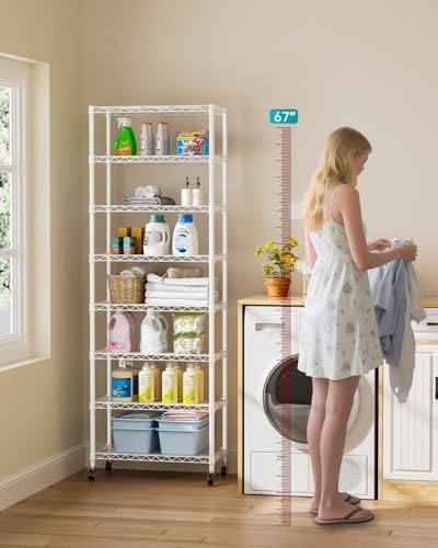 Golpart Shelves Storage Shelf Wire Closet Bathroom Organizers Metal Pantry - Image 2