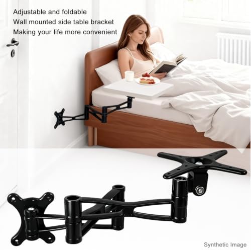 Wall Floating Nightstand Bracket,Foldable,Rotatable,Space Saving - Image 2