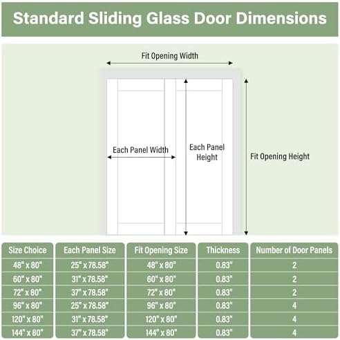 Sliding Closet Door 120"x80", 3 Lite Frosted Glass Door, Need to Assemble - Image 3