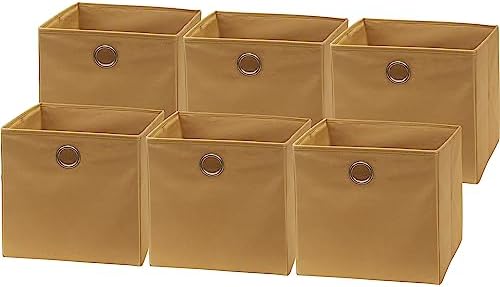 Simple Houseware 11-Inch Foldable Cube Storage Bins with Handles, Tan by SimpleHouseware