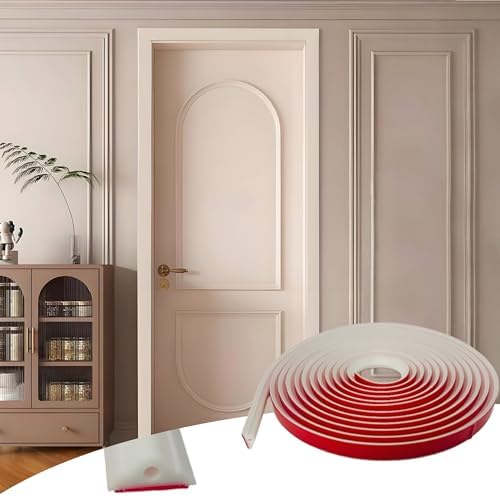 20FT Peel and Stick Door & Wall Trim, 0.78in Flexible Self Adhesive TPE Molding for Door Frame, Mirror Frame, Cabinet Edge & Accent Decor, Matte White by Unknown