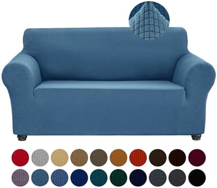 Joccun Stretch Loveseat Couch Cover Slipcover, 1-Piece Sofa Cover for 2 Cushion Couch Spandex Jacquard Washable Furniture Protector Cover for Living Room,Kids,Pets（Loveseat,Niagara） by Joccun