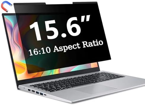 Magnetic Laptop Privacy Screen 15.6 Inch 16:10, Removable Privacy Filter by ZOEGAA