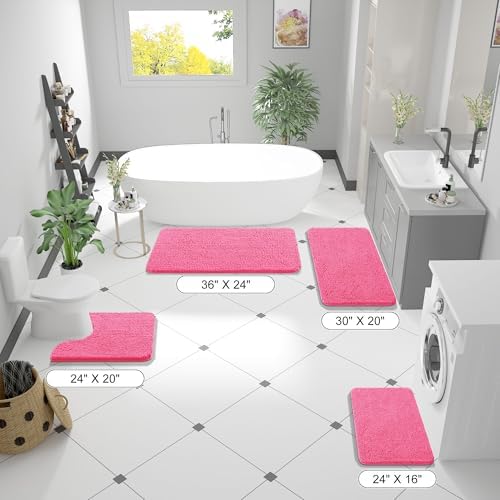 OLANLY Large Bathroom Rugs 70x46, Extra Soft Absorbent Chenille Bath Rugs - Image 2