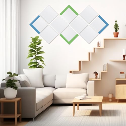 Soaoo 30 Pcs Square Glass Mirror Tiles 6 Inch Square Mirror Mosaic Panels Glass Tile Craft for DIY Crafts Projects Supplies Decoration Centerpieces Home Wall Table Ceiling Decor - Image 6