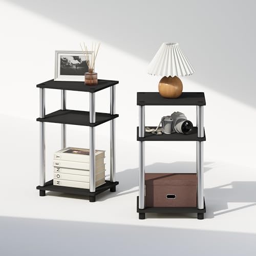 Furinno JUST Set of 2 Toolless 3-Tier Night Stand, Americano - Image 6