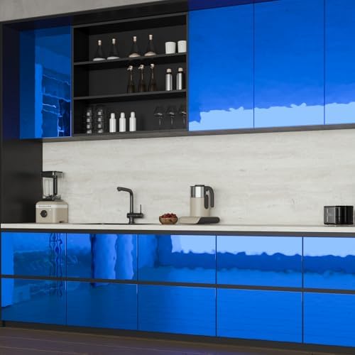 VaryPaper 15.7''x78.7'' Royal Blue Mirror Contact Paper Peel and Stick Flexible Mirror Sheets Self Adhesive Vinyl Blue Mirrored Stickers Reflective Mirrored Wallpaper for Crafts Home Decor Cabinets - Image 3