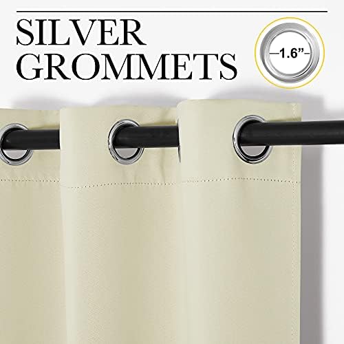 NICETOWN Door Curtain for Doorway Privacy, Beige 132 Inch Length, Room Divider Cover, Blackout Temporary Insulated Closet Panel for Bedroom (1 Panel, 5ft Wide) - Image 3