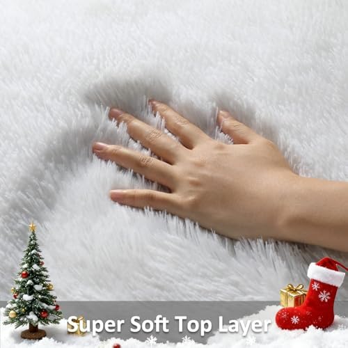 Ophanie 6x9 White Rugs for Living Room,Large Fluffy Shag Fuzzy Plush Soft Living Room Area Rugs,Floor Shaggy Carpets for Bedroom,Carpet for Kids Boys Girls Dorm Decor with Over 99 pcs Pile fibers - Image 2