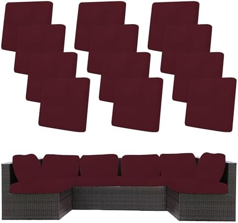 12 Pcs Outdoor Cushion Covers, Patio Sofa Cushion Covers Replacement by BIETYONE