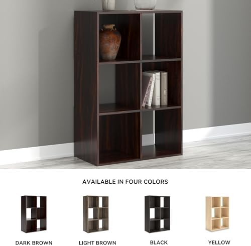 Signature Design by Ashley Glosmount 6 Cube Storage Organizer or Bookcase, Cherry & Light Brown - Image 7