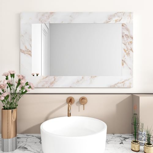 Wallercity Marble White/Gold Peel and Stick Wallpaper Borders Vinyl Waterproof Wallpaper Border Stickers Mirror Frame Wall Decor Self Adhesive Kitchen Backsplash Tiles Stickers Bath Skirting Lines - Image 5