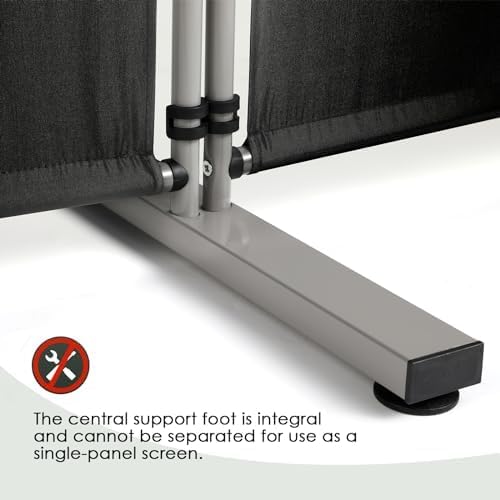 Rantila 2 Large Panels Room Divider,Portable Office Divider,Convenient Movable,Folding Partition Privacy Screen for Bedroom,Dining Room, Study,142" W x 71" H,Black - Image 3