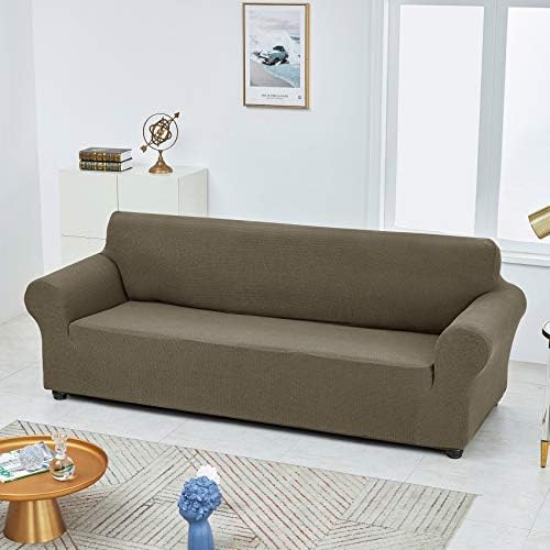 Joccun Stretch Couch Cover Slipcovers, 1-Piece Sofa Covers for 3 Cushion Couch Spandex Jacquard Washable Furniture Protector Cover for Living Room,Kids,Pets(Sofa,Fossil) - Image 4